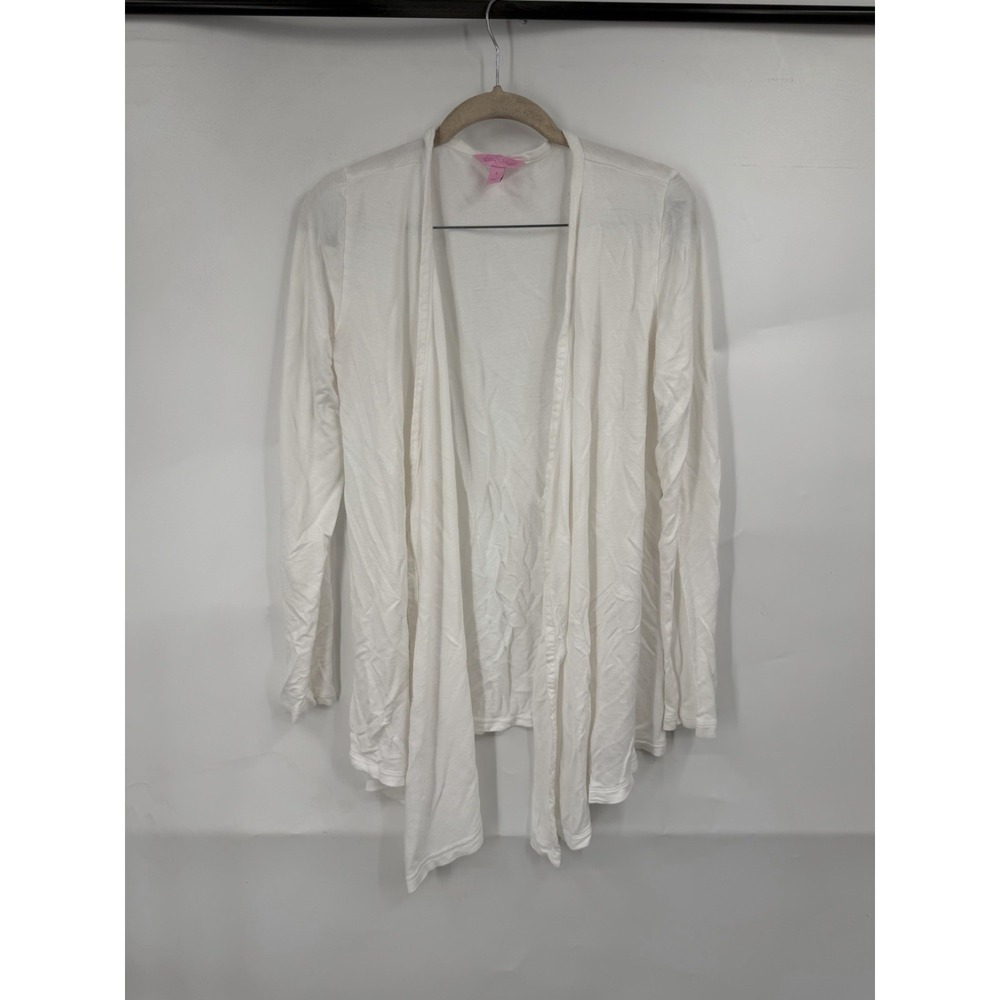 Lilly Pulitzer Wrena Cardigan Sweater Women S White Viscose Coastal Resortwear